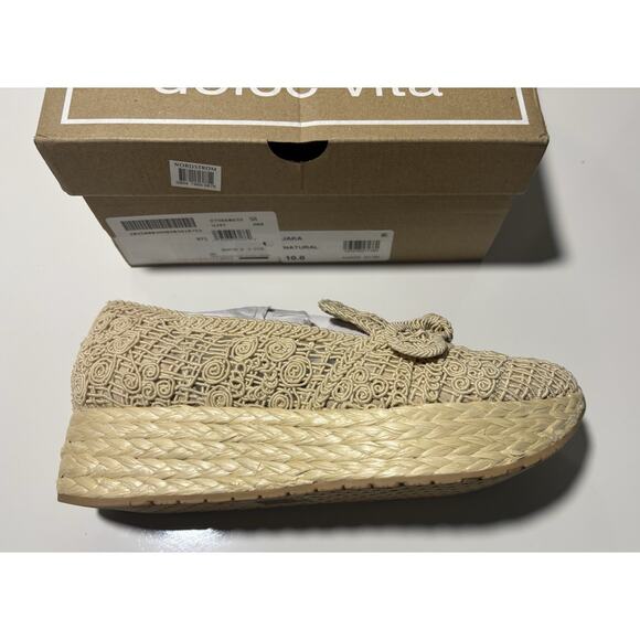 Dolce Vita Jaka Natural Platform Shoes New/Box Sz 10 Boho Chunky Heel Weave - Picture 6 of 13